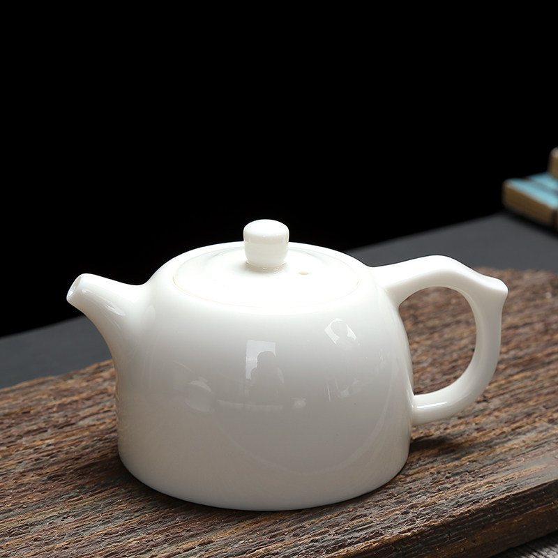 200毫升井栏壶白瓷泡茶壶羊脂玉瓷手工壶中号家用功夫茶具单壶