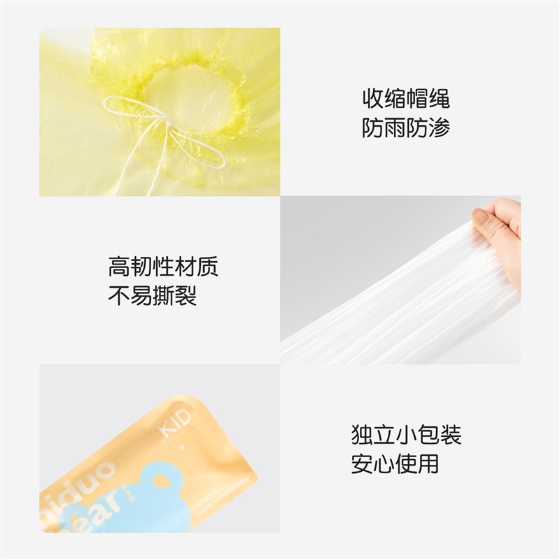 尼多熊202儿童一次性卡片雨衣小学生防水便携雨披男女童加厚雨衣