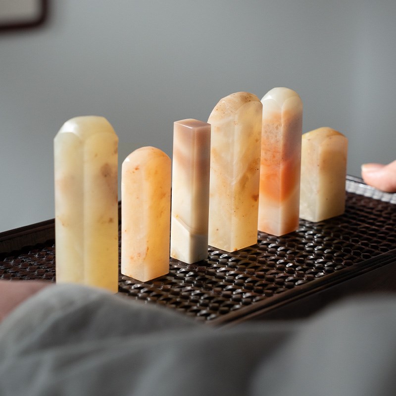 善琏湖笔 孤品印章 老挝石石料篆刻磨盘随形方石刻定制精品硬笔章