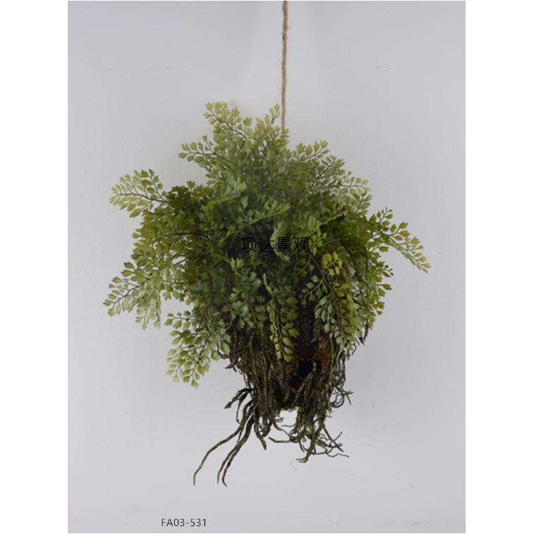 仿真垂吊植蕨植物空中挂饰001花艺挂假壁山庭院绿橱窗拍摄类道具