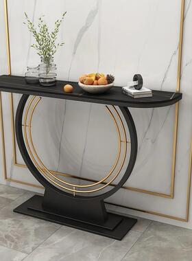 轻极简玄关柜漆入户岩板玄台客烤厅靠奢墙走廊端景台EUU装饰柜整