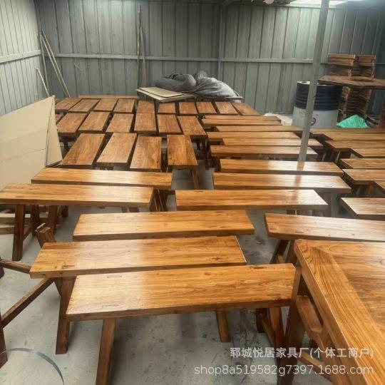 条老9659榆木圈实木多椅款单人靠背喝道茶椅长凳餐椅摄影具做旧板
