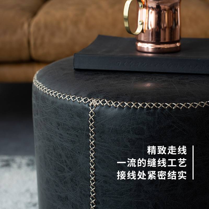 小墩子沙发凳皮凳脚凳客厅圆凳矮凳家用化妆台梳妆凳圆坐墩皮凳子