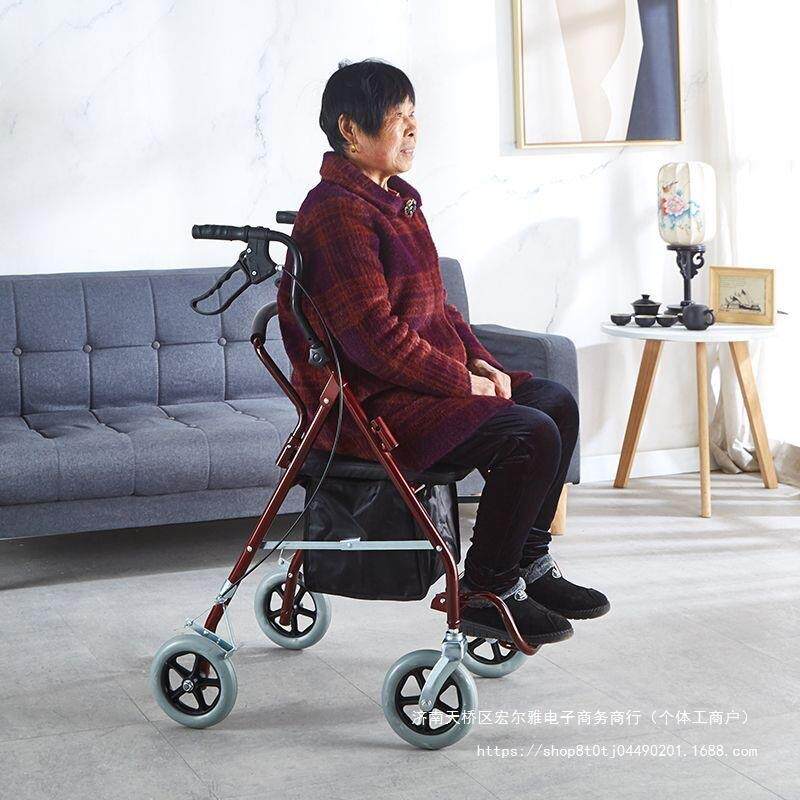 年步车老人推车可坐四老轮FFL手买菜购代物拉车折叠座椅助步小拉