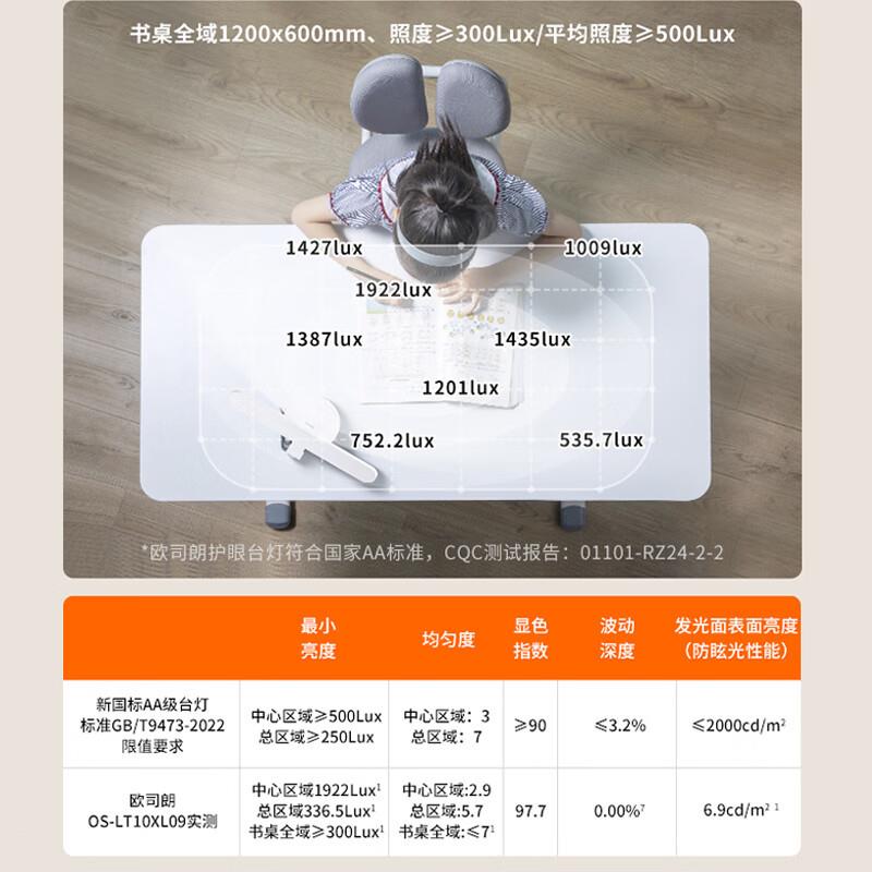 欧司朗(SRAM)眼707学习台灯国AOA级全谱学生儿童阅读光床头护书