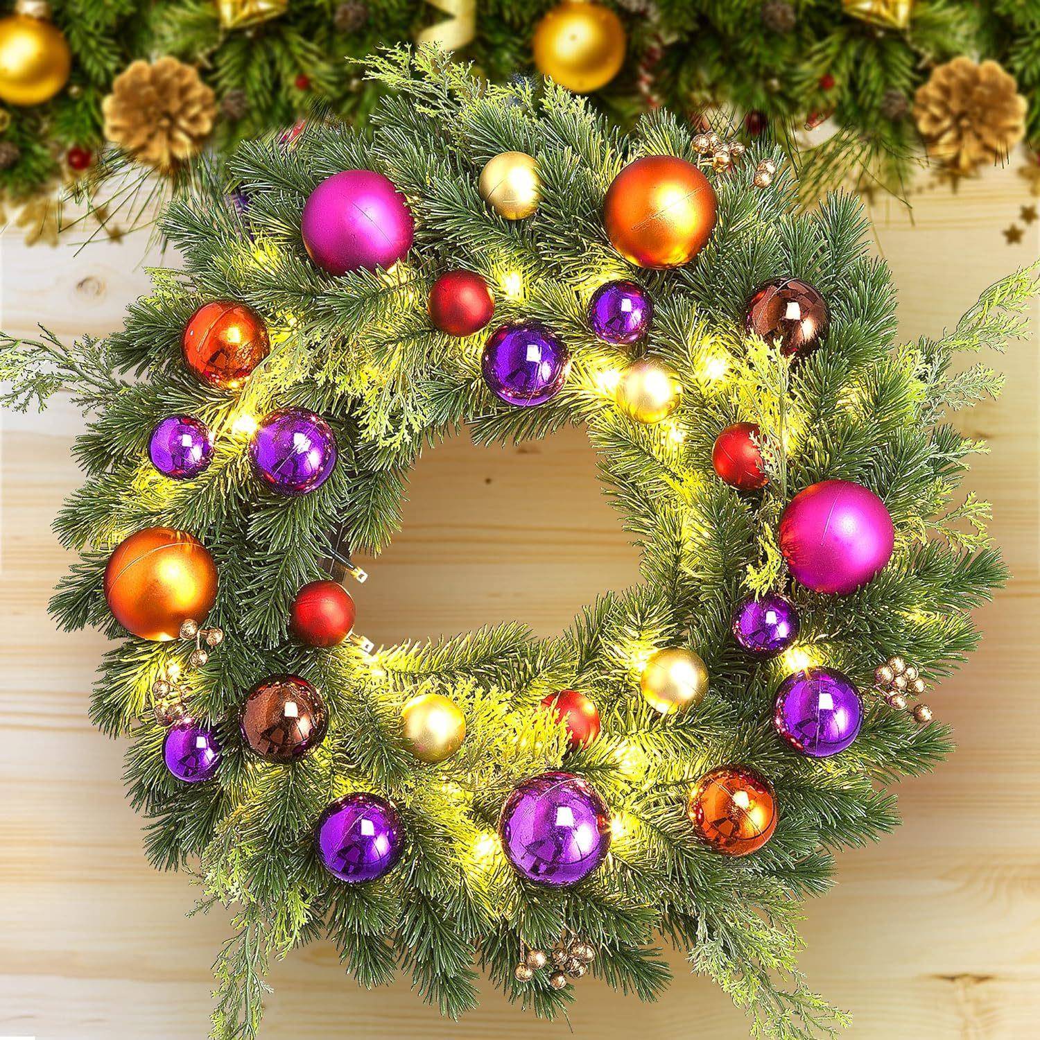 圣诞花环诞圣节装饰门诞挂布置801圣诞挂件圣马橱窗道具亚逊跨境