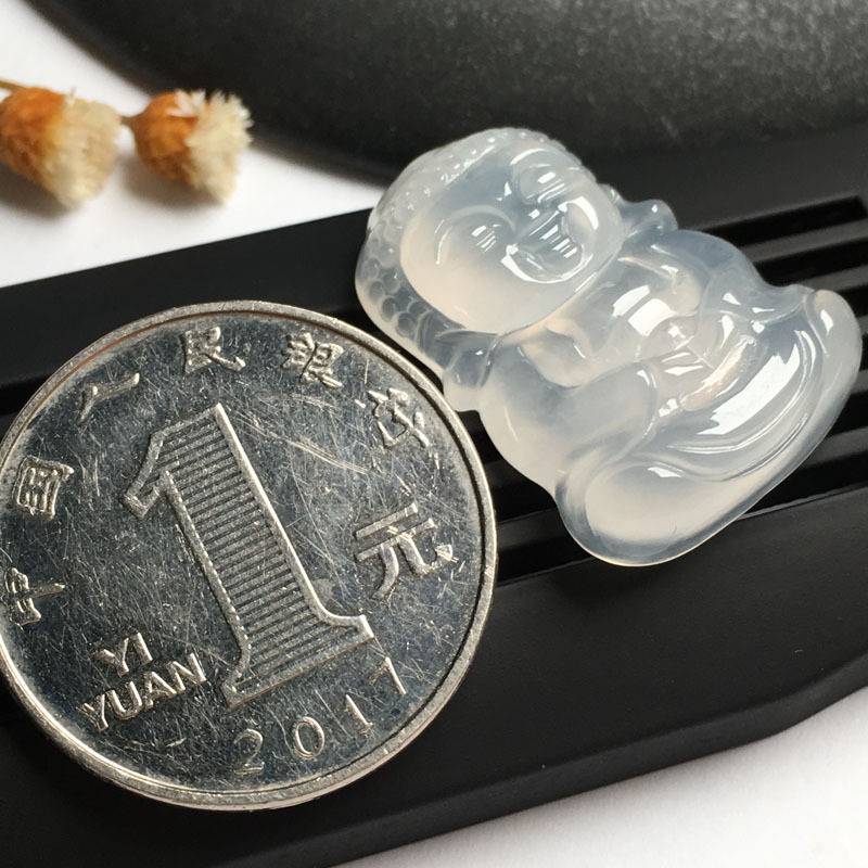 傅小姐翡翠 冰种宝宝佛,种老水润,颜色靓丽,饱满圆润