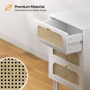 新品藤编床头柜板式家具欧美多层收纳超薄透气藤条抽屉柜