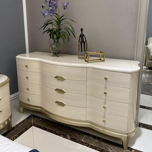 美式 丝网印多斗柜 轻奢房间电视柜套房别墅主卧客卧影视柜简约爆款