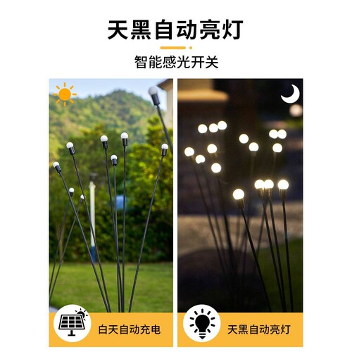 太阳能户外萤火虫灯庭院花园布置氛围装饰创意新款室外草坪地插灯