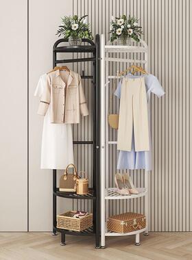 角角落衣架落地子立拐式转角衣帽架家用主卧衣挂架三角置物INU架