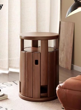 德国可叠放实木凳子茶几家用圆凳客厅收纳叠叠乐凳子可移动餐桌凳