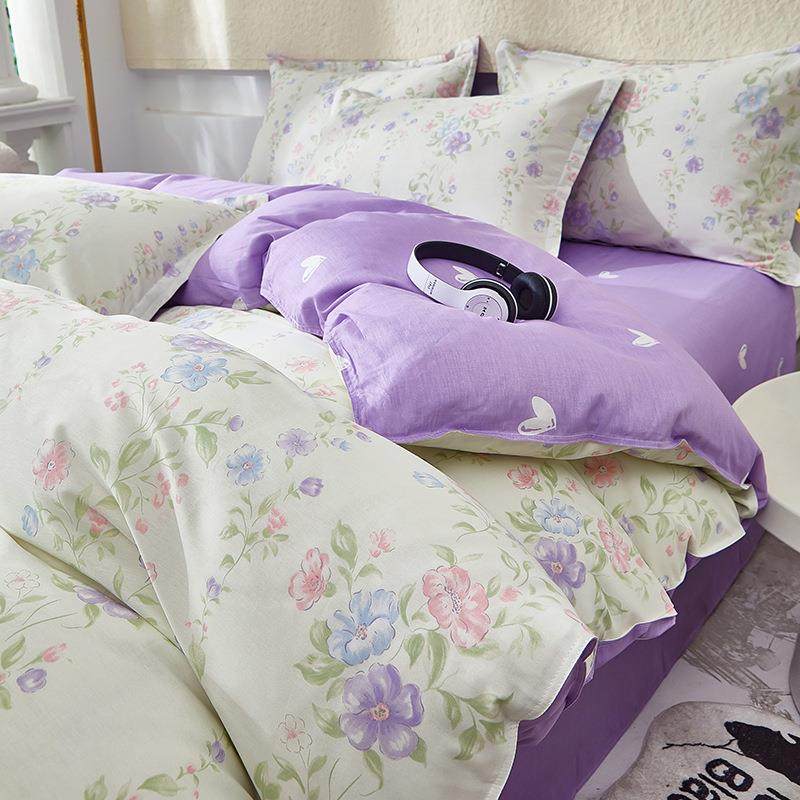 全棉四件套纯棉单被套小清新印花学生宿舍简约三件套床上用品,电子元器件市场,其它元器件,淘宝优惠券,粉丝福利购,淘宝优惠卷