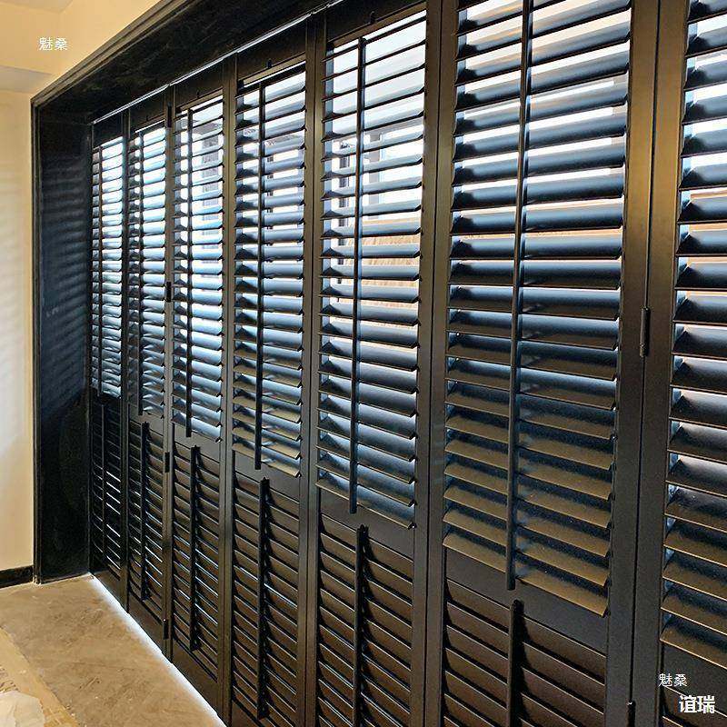 折叠实木百叶窗阳台轨窗书房衣帽间动LFL活无推拉门门