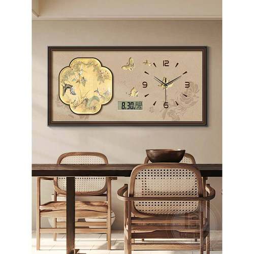 百蝶图中古风大寸孔电表箱装饰带钟表免打复古遮挡尺配OAI电箱画