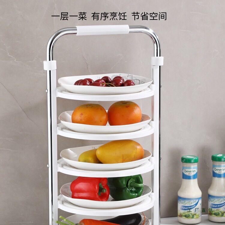 厨房备菜置物架可折叠多层备餐盘台面收纳火锅配菜盘放菜架子