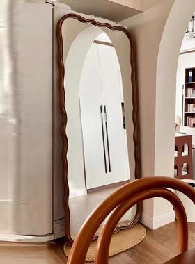 镜法式复古全身挂墙金色落挂地镜家用衣波帽间卧室壁美式浪穿XVQ