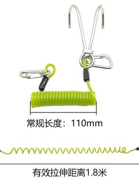 NiteScuba奈特潜水双头流钩316不锈钢放流安全绳暗流弹簧单头流钩