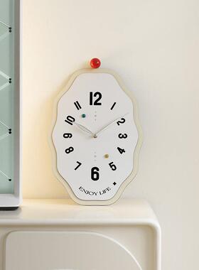 w用ozoom屋准025新2厅款钟表挂钟客TYOS479家简约创意奶油风时钟