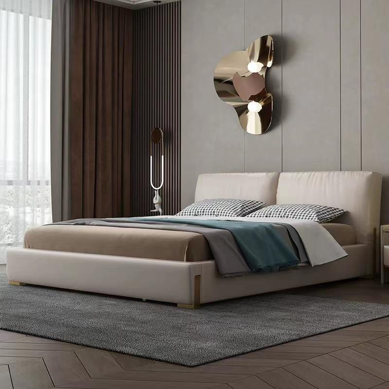 轻奢后现简奢别墅设计师款1.GJC8米大床代网意式人极简主卧红双皮