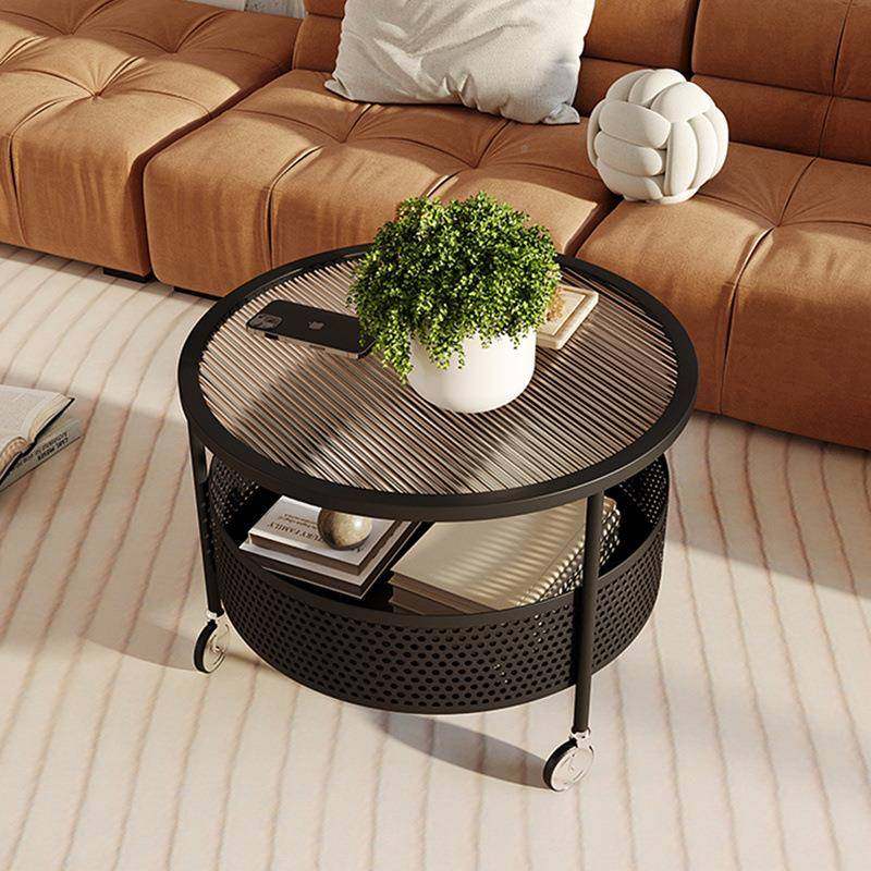 源工厂小户型客厅家用几桌轻奢现代ADB圆茶形玻璃茶头台奶油风茶