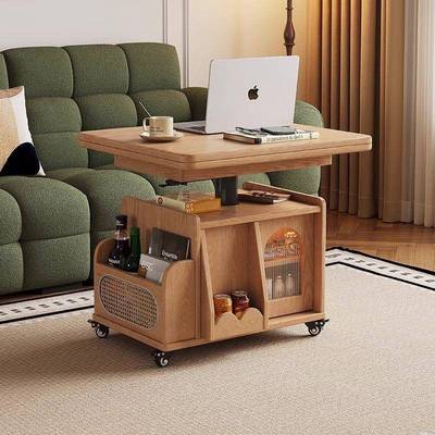 边实木可移动茶几功可升降无品牌/折叠几推车中能古风家用茶桌餐