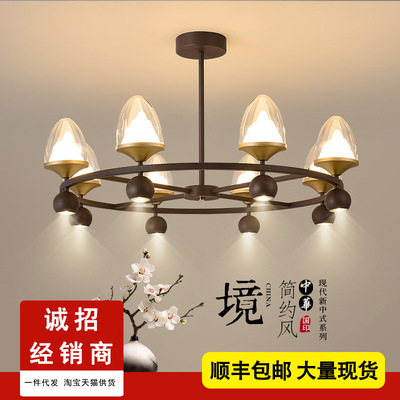 全铜新中式吊灯别墅复式楼客