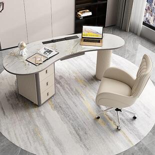 轻JND奢书桌皮艺可升降旋转移动椅设计高靠背扶手椅现办代公电脑