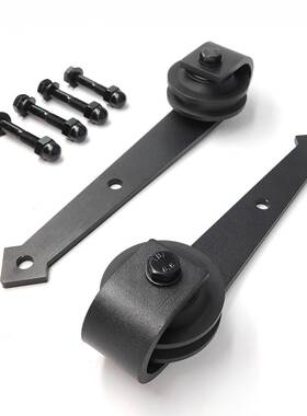 时高品谷仓门美式移门轨46442道滑质轮推尚拉门吊轨滑动辊吊轮