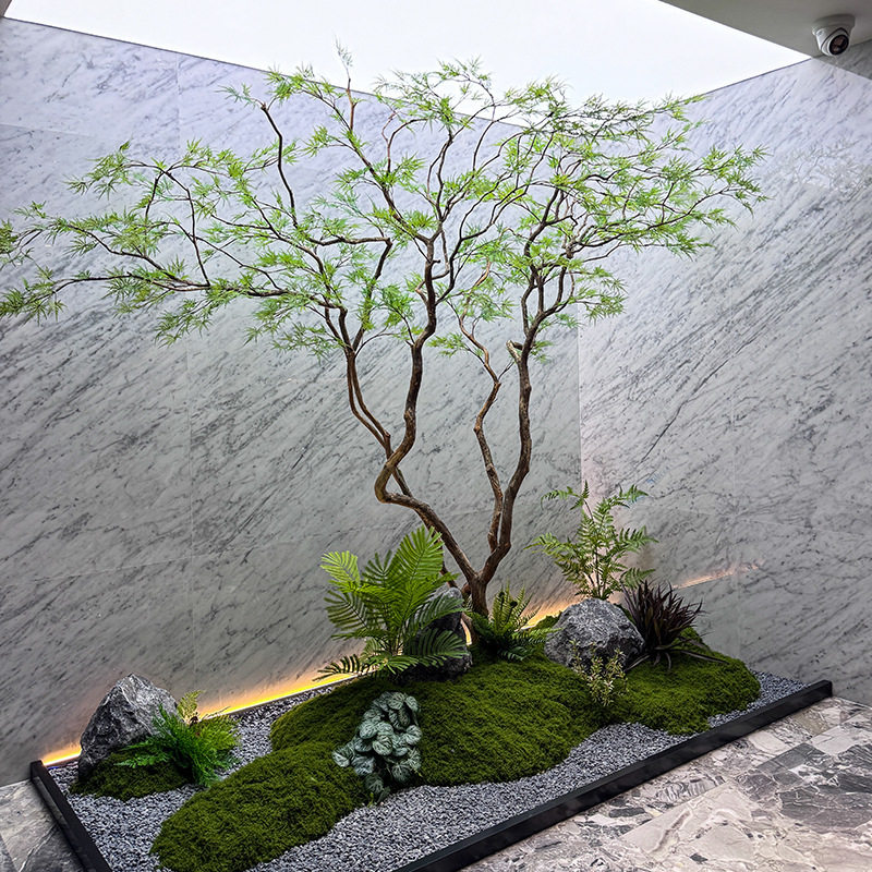 羽毛枫叶树仿真绿植高端马醉木室内假树商场橱窗大型仿生植物景观