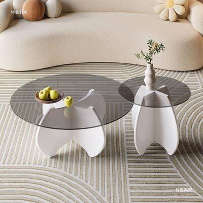 钢玻璃茶化几组现代简约家用小户型KXN简轻奢网红合大小极茶桌圆