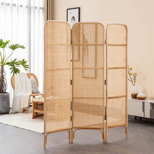 藤无品牌/编屏风隔断客厅进门遮挡可移动真室帘折叠玛瑙藤老卧代