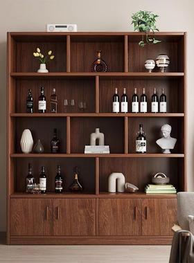 实木酒柜家用客厅置物隔架展示柜约用简小型商玄关柜靠墙断柜AEZ