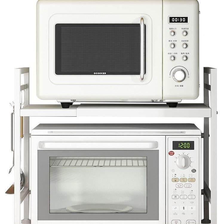 皓喜双层缩伸微炉架调料瓶架烤箱架厨房收TQB架烤纳漆落波地置物