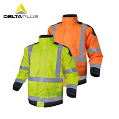 代尔塔 404011 PU涂层涤纶荧光服防寒防 安全服交通服装防冻保暖