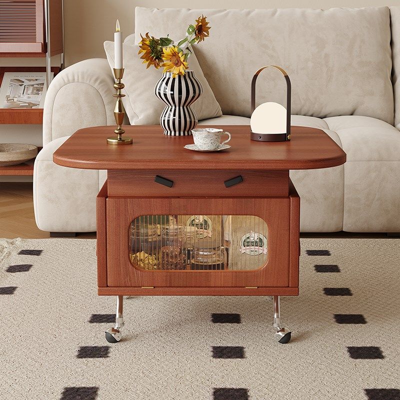 木宫匠法式复古客厅家用小茶几中古风小户型家用可升降多功能边几