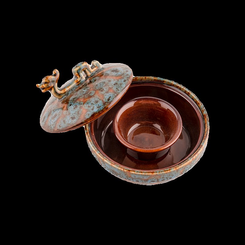 陶瓷火锅砚台不干墨圈保湿防蒸发初学者练毛笔字磨墨研墨条墨池