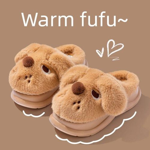 帕恰狗棉拖鞋女秋冬季2025新款室内家居可爱防滑保暖毛绒棉拖女士