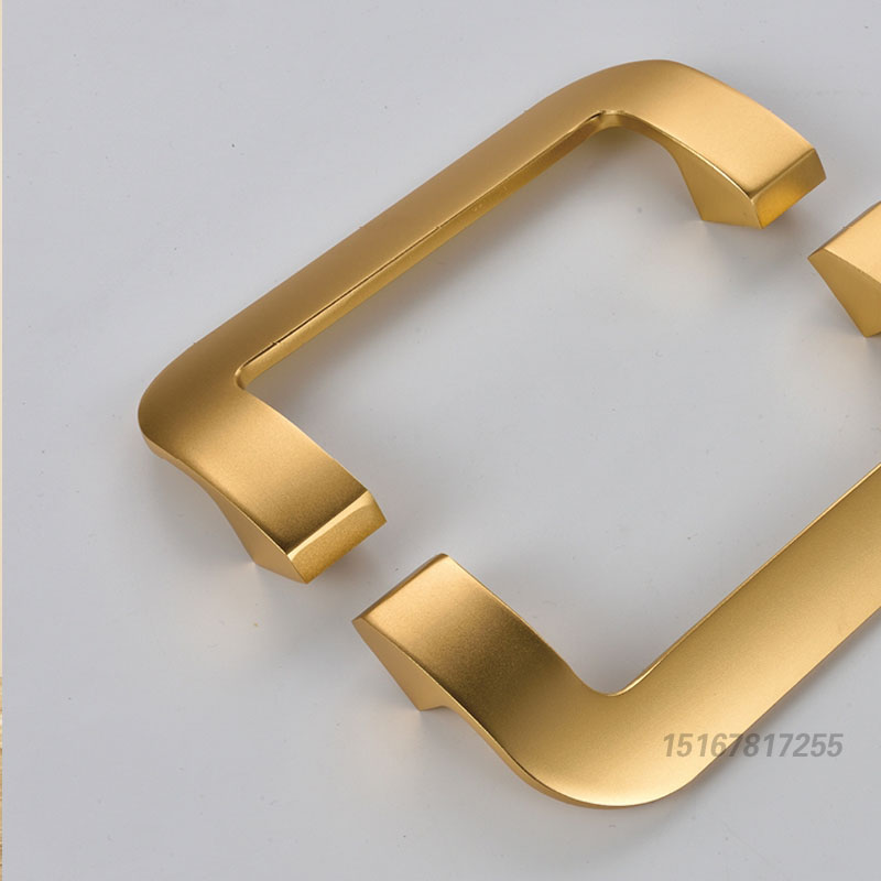 地弹无框玻璃门拉手推拉大门把手铝合金有框门拉手实木门把手黑色