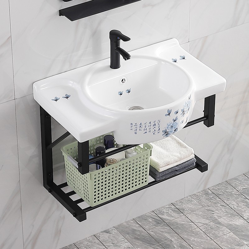 挂墙式浴室柜小户型洗手盆陶瓷洗手台卫生间洗脸柜简易面盆柜