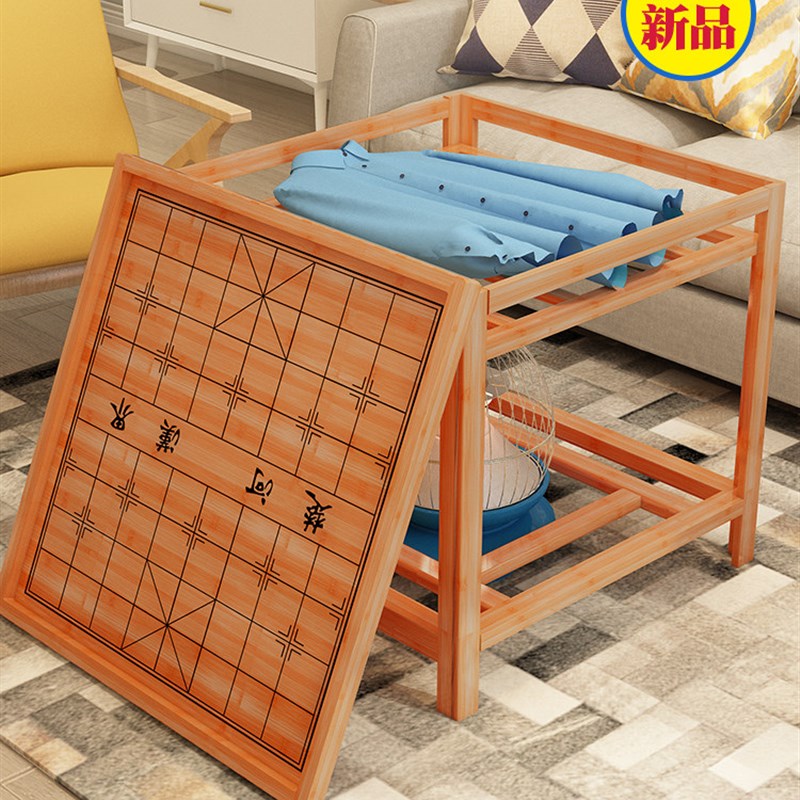 实木烤火架冬季烤火炉四方桌正方形小方桌楠竹可折叠烤火桌子家用