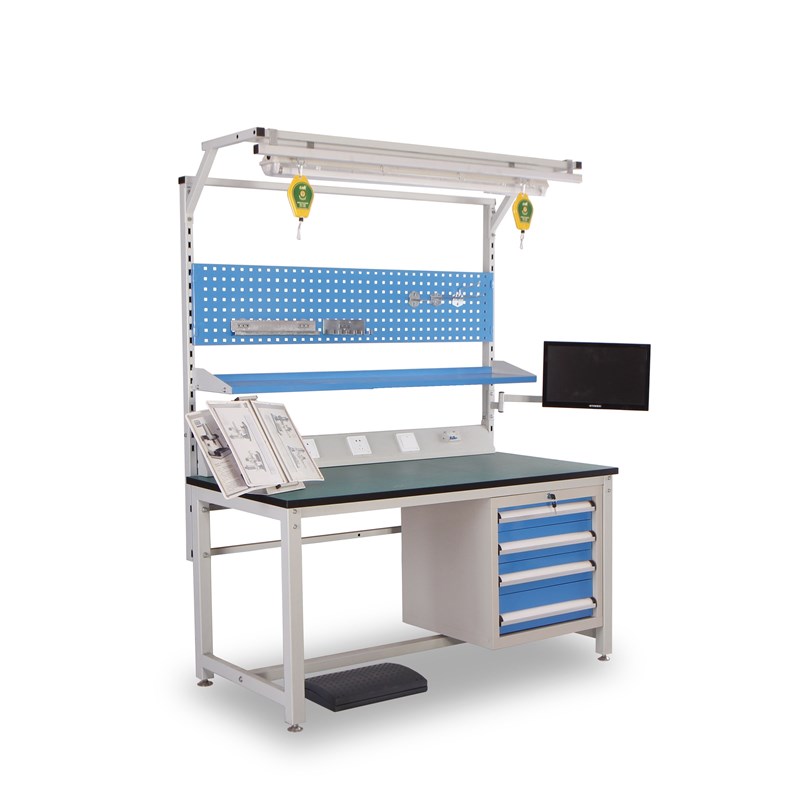 多用途中型工作台带电脑显示屏架挂板置物层板操作台办公桌工厂用