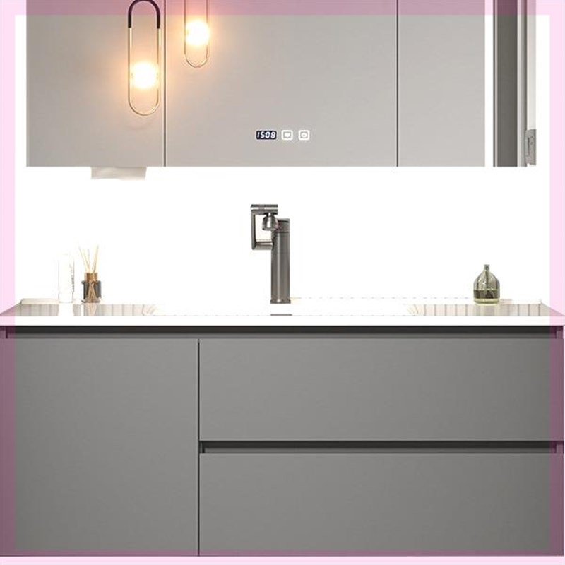 定制陶瓷一体盆浴室柜75CM85厘米95/105/115扫地机器人基站洗漱台