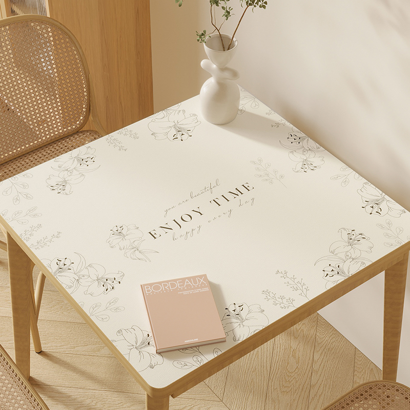 方形餐桌垫皮革方桌桌布防水免洗桌面垫简约高档茶几垫子202新款