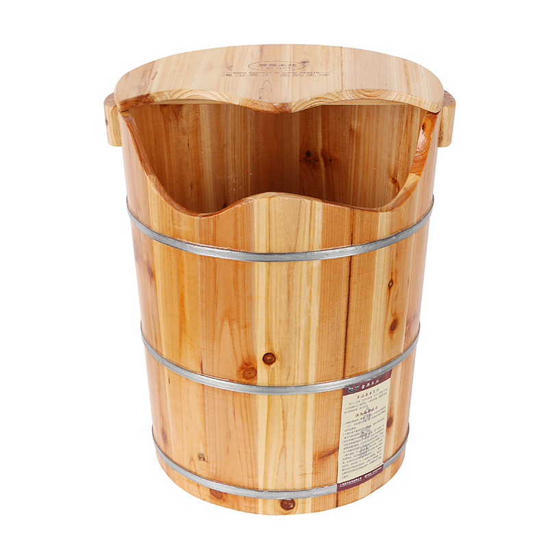 木质高5cm泡脚桶木桶洗脚桶杉木足浴桶足疗木桶足浴盆实木高深桶