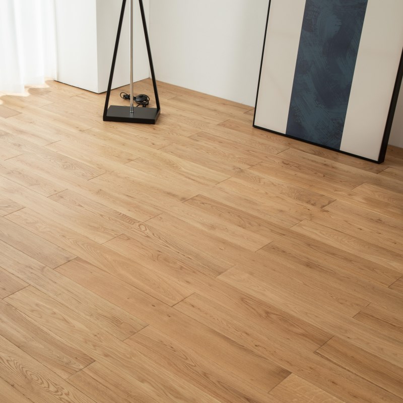 橡木原木纯实木地板原木风四面锁扣地暖免龙骨安装舒适环保