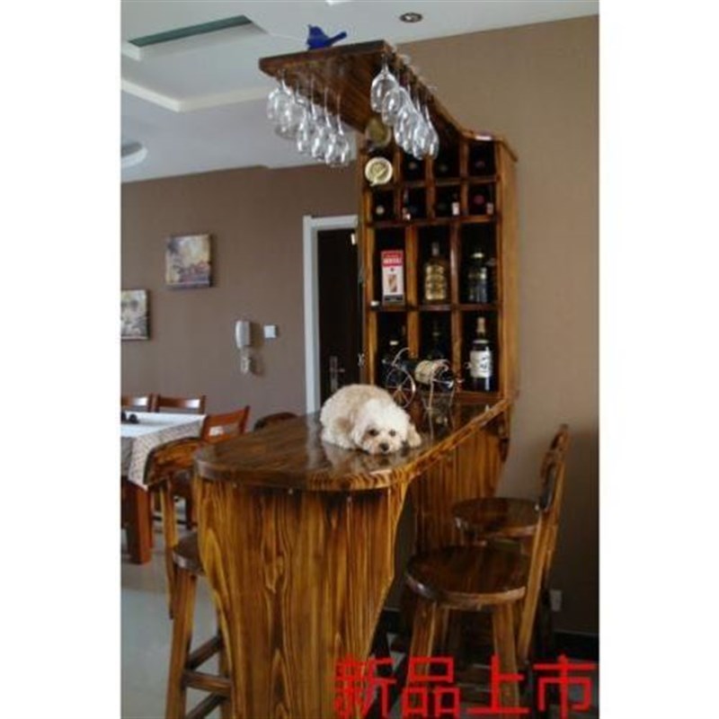 家用吧台桌实木隔断酒柜客厅玄关柜吧台吧椅现代简约门厅吧台