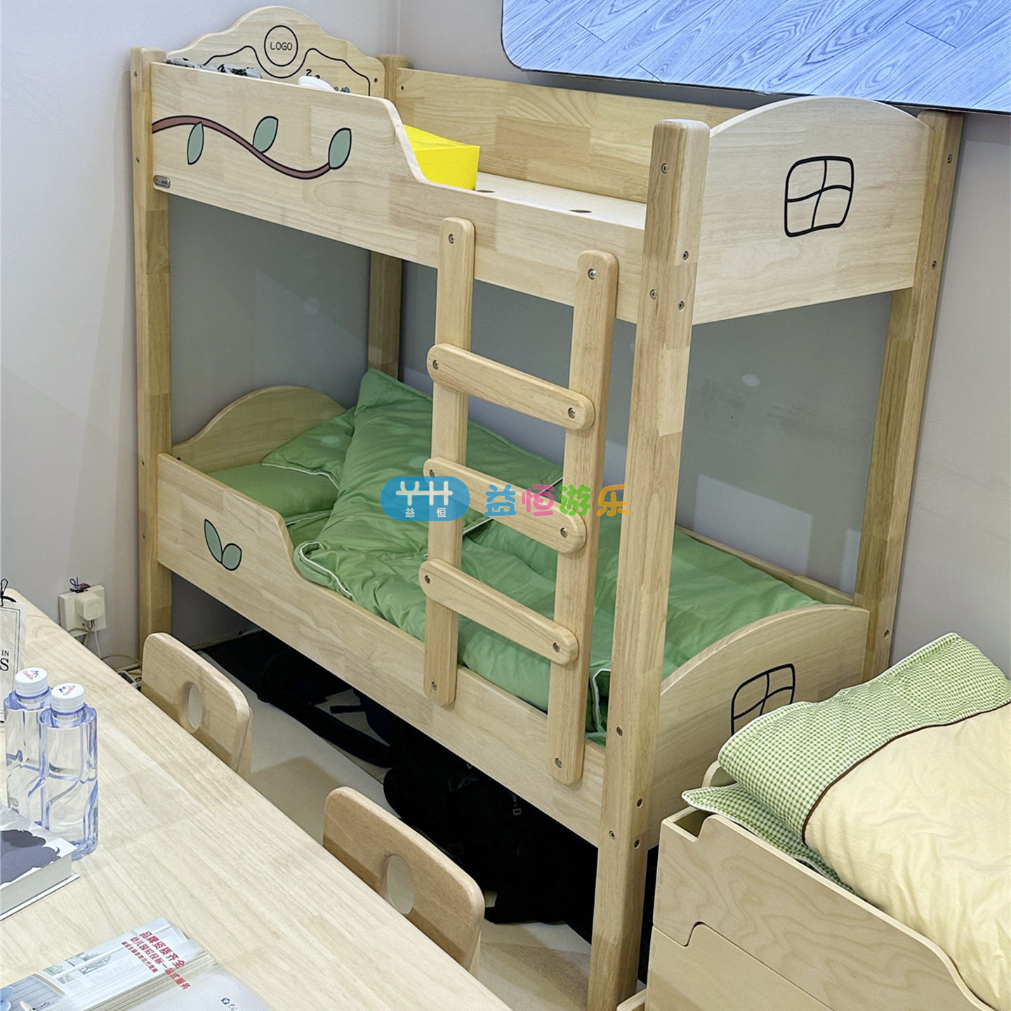 幼儿园午睡床实木推拉床托育小床午休单人双人上下铺床儿童叠叠床