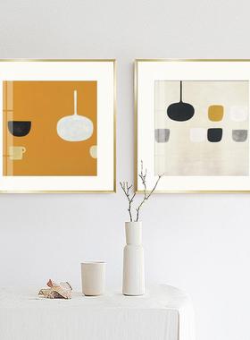 铝合金卡纸抽象色块现代简约极简小众玄关组合复古客厅装饰画A307