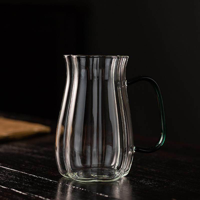 花型绿茶杯高硼硅玻璃茶杯带把耐热泡茶杯高透新款花口大号杯子,3C数码配件,其它配件,淘宝优惠券,粉丝福利购,淘宝优惠卷